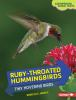 Book cover for "Ruby-throated hummingbirds".