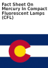 Book cover for "Fact sheet on mercury in compact fluorescent lamps (CFL)".